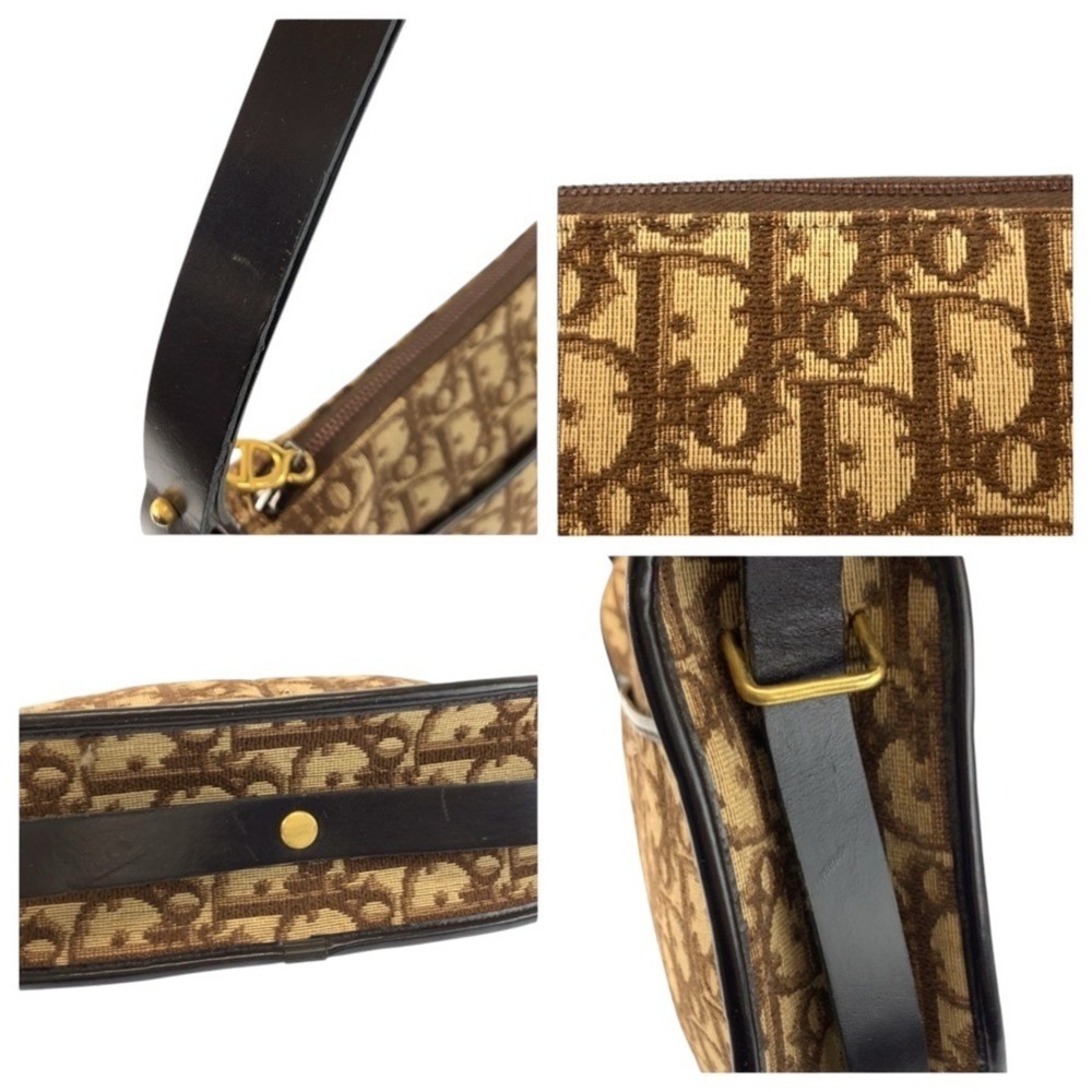 Christian Dior Vintage Trotter CD Logo Brown Gold Hardware Canvas Leather Han... - Picture 6 of 10